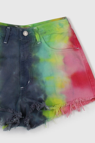 Vintage Guess Tie Dye Rainbow High Waisted Shorts
