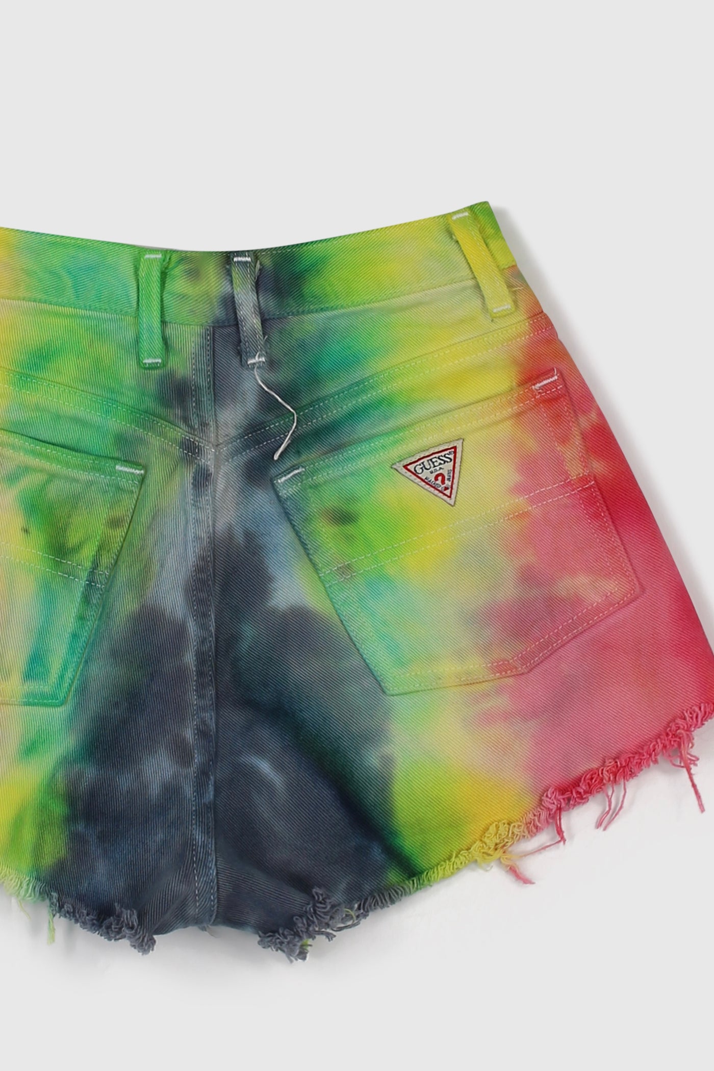 Vintage Guess Tie Dye Rainbow High Waisted Shorts