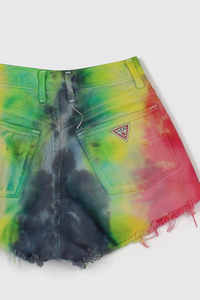 Vintage Guess Tie Dye Rainbow High Waisted Shorts