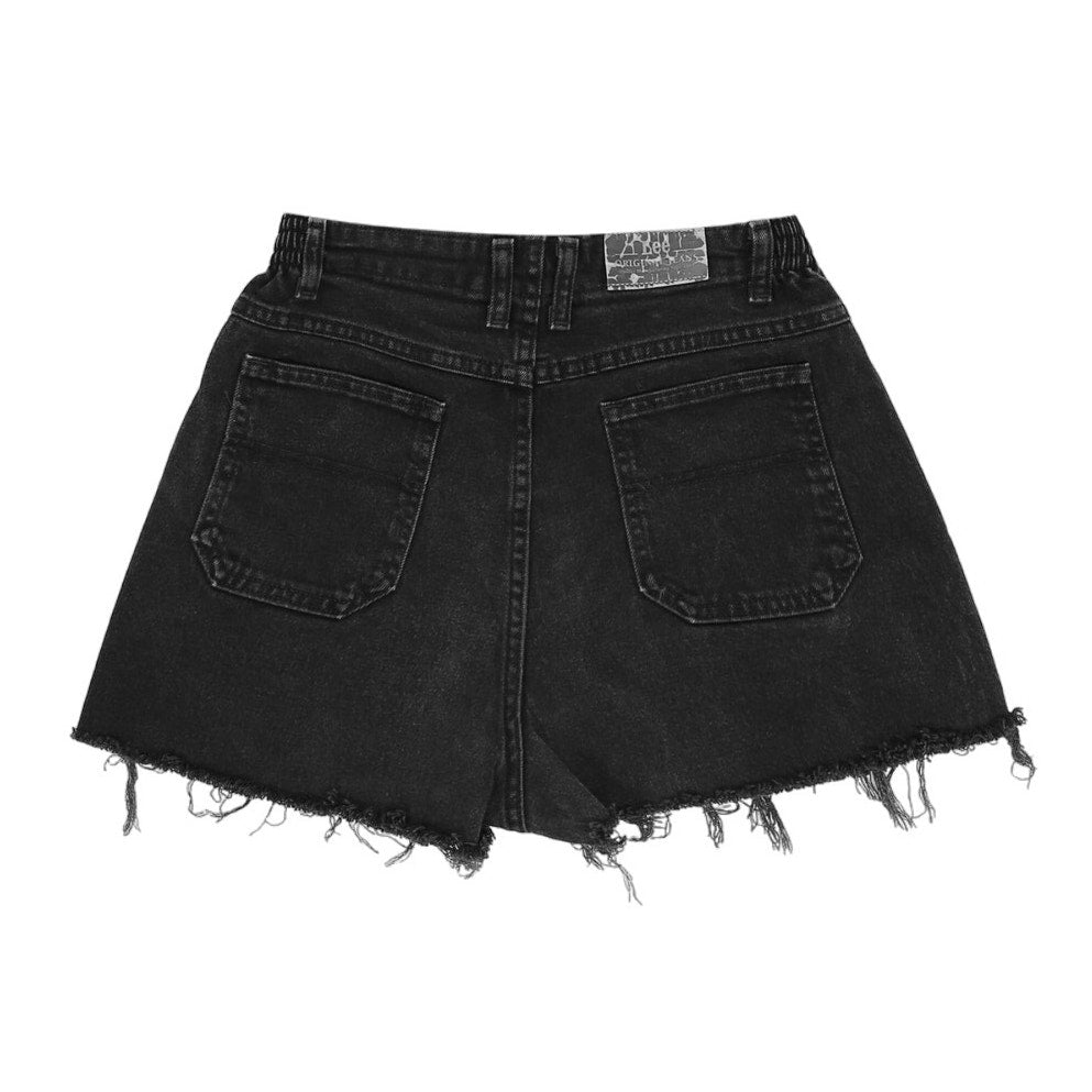 Vintage 90s Lee Black Distressed Denim Shorts