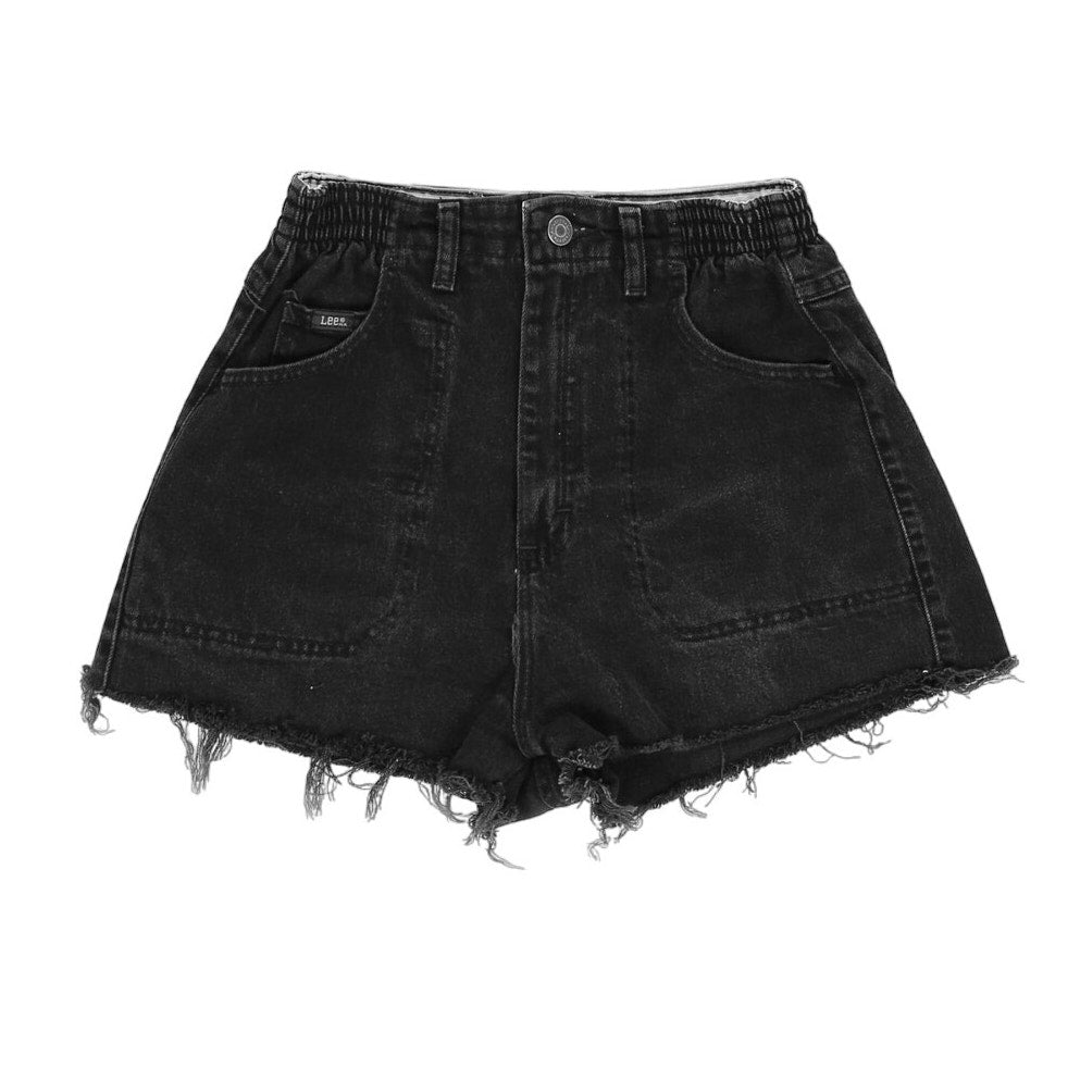 Vintage 90s Lee Black Distressed Denim Shorts