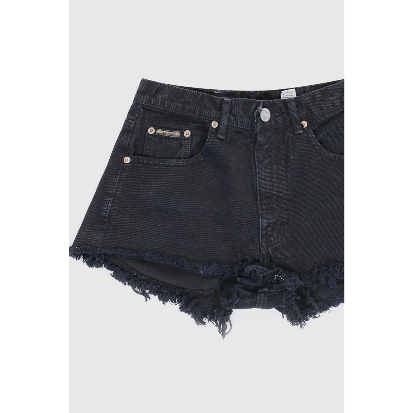 Vintage 90s Mid Rise Black Distressed Shorts