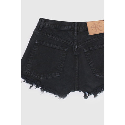 Vintage 90s Mid Rise Black Distressed Shorts