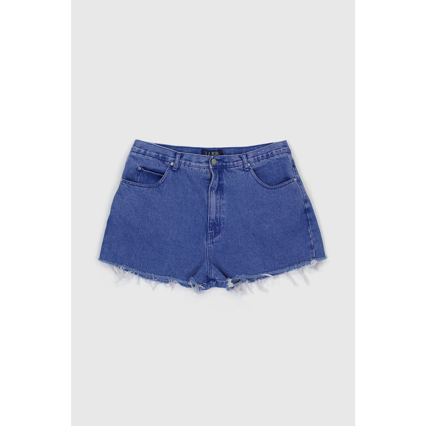 Vintage 90s Bright Blue Distressed Shorts