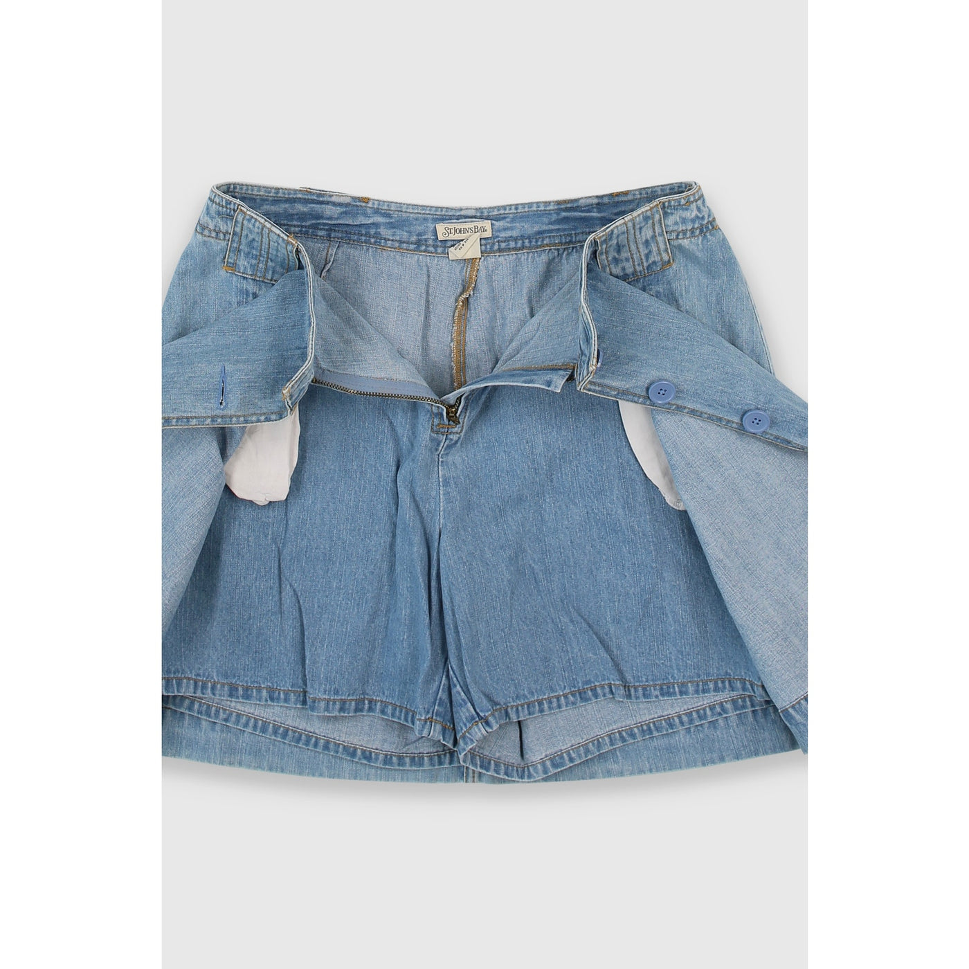 Vintage 90s Light Wash Denim Skort
