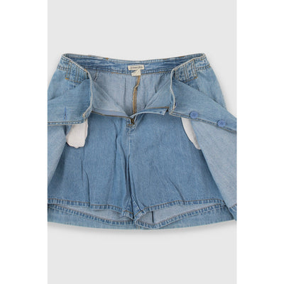 Vintage 90s Light Wash Denim Skort