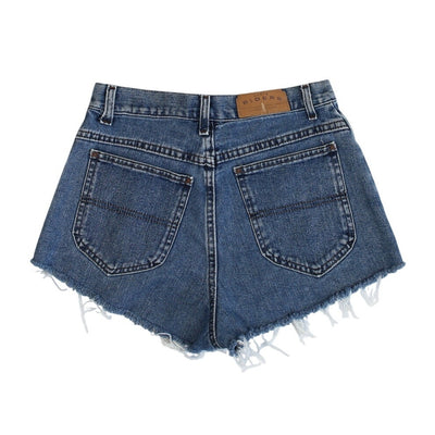 Vintage 90s Dark Wash Mid Rise Distressed Shorts