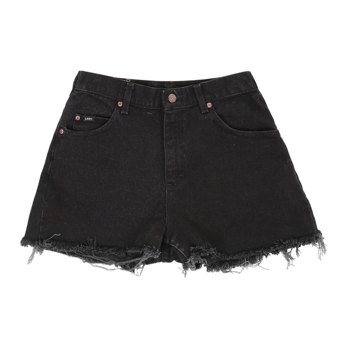Vintage 90s Lee Black Distressed Denim Shorts
