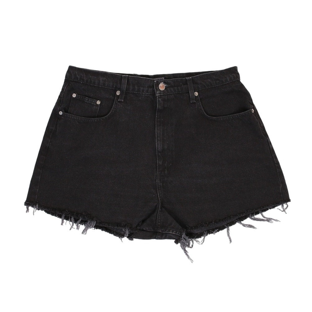 Vintage 90s Black Distressed High Rise Shorts