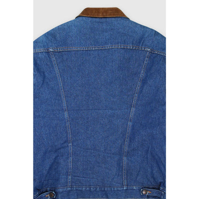 Vintage 90s Wrangler Lined Corduroy Collar Denim Jacket