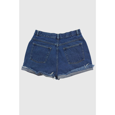 Vintage 90’s Dark Wash Mid-Rise Distressed Shorts