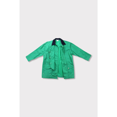Vintage Longline Green And Blue Corduroy Collar Lightweight Jacket