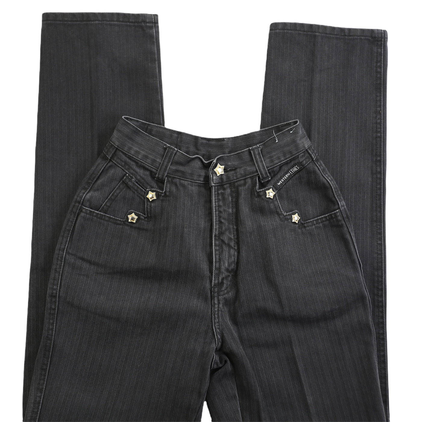 Vintage Western Ethics Black Star Studded High Waisted Jeans 22"/23"
