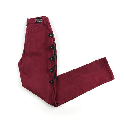 Vintage Western Ethics Maroon and Black Studded High Waisted Jeans