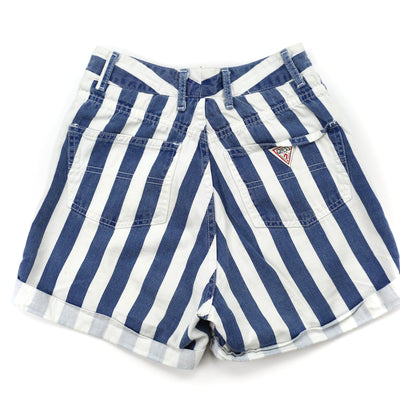 Vintage White and Blue Striped High Waisted Shorts