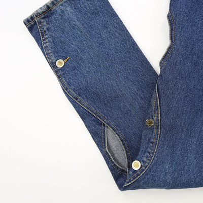 Vintage Lawman Wavy Button Peek-a-Boo Medium Wash Jeans