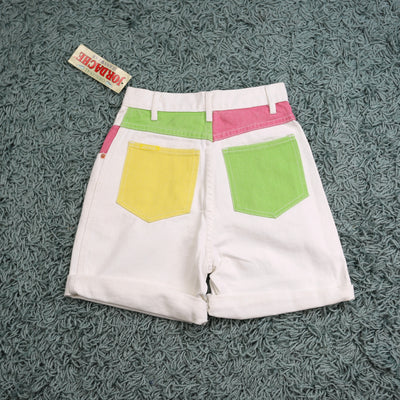 Vintage Deadstock Jordache White Multicolor Shorts