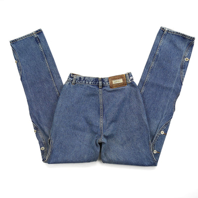 Vintage Lawman Wavy Button Peek-a-Boo Medium Wash Jeans