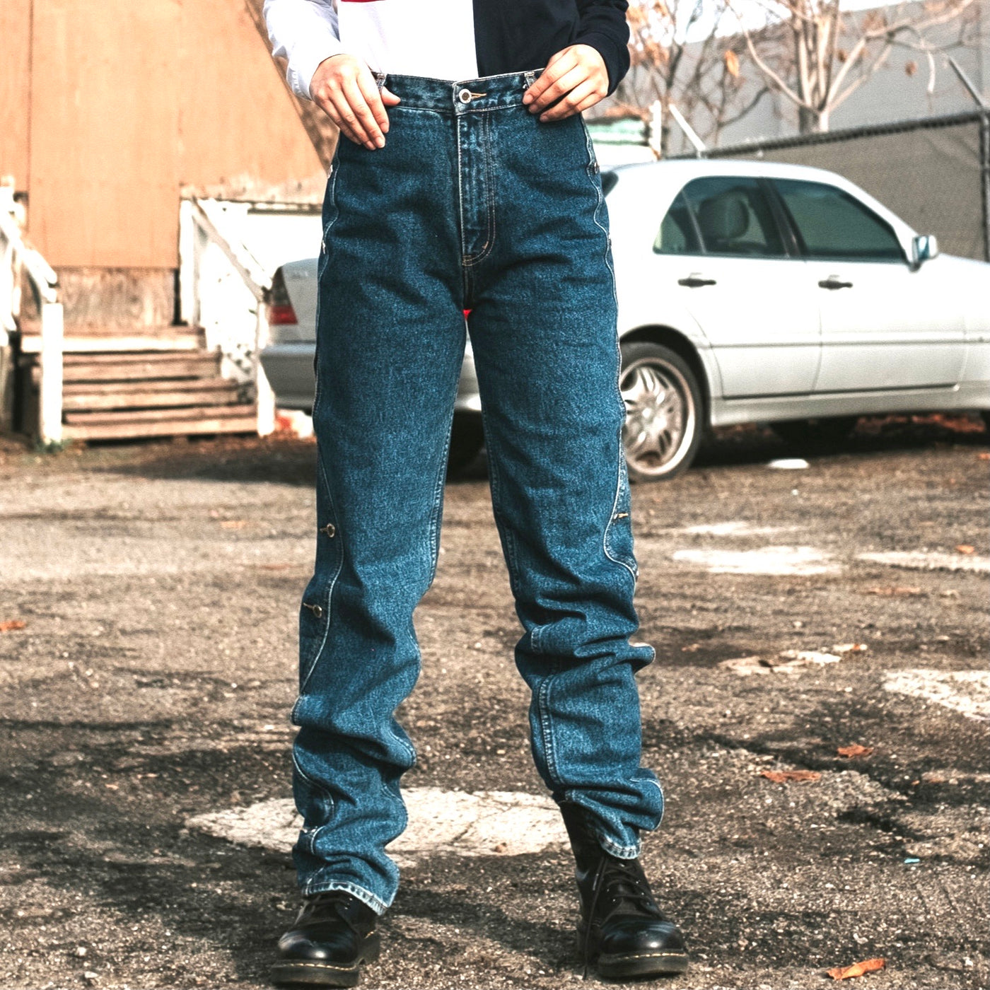 Vintage Lawman Wavy Peek-A-Boo High Waisted Jeans