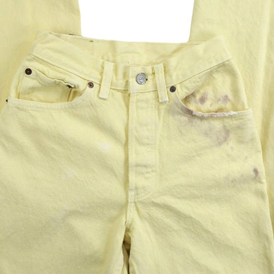 Vintage Levis 501 Pastel Yellow High Waisted Jeans 24”/25”