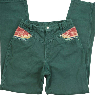Vintage Roper Western Green Rainbow High Waisted Jeans