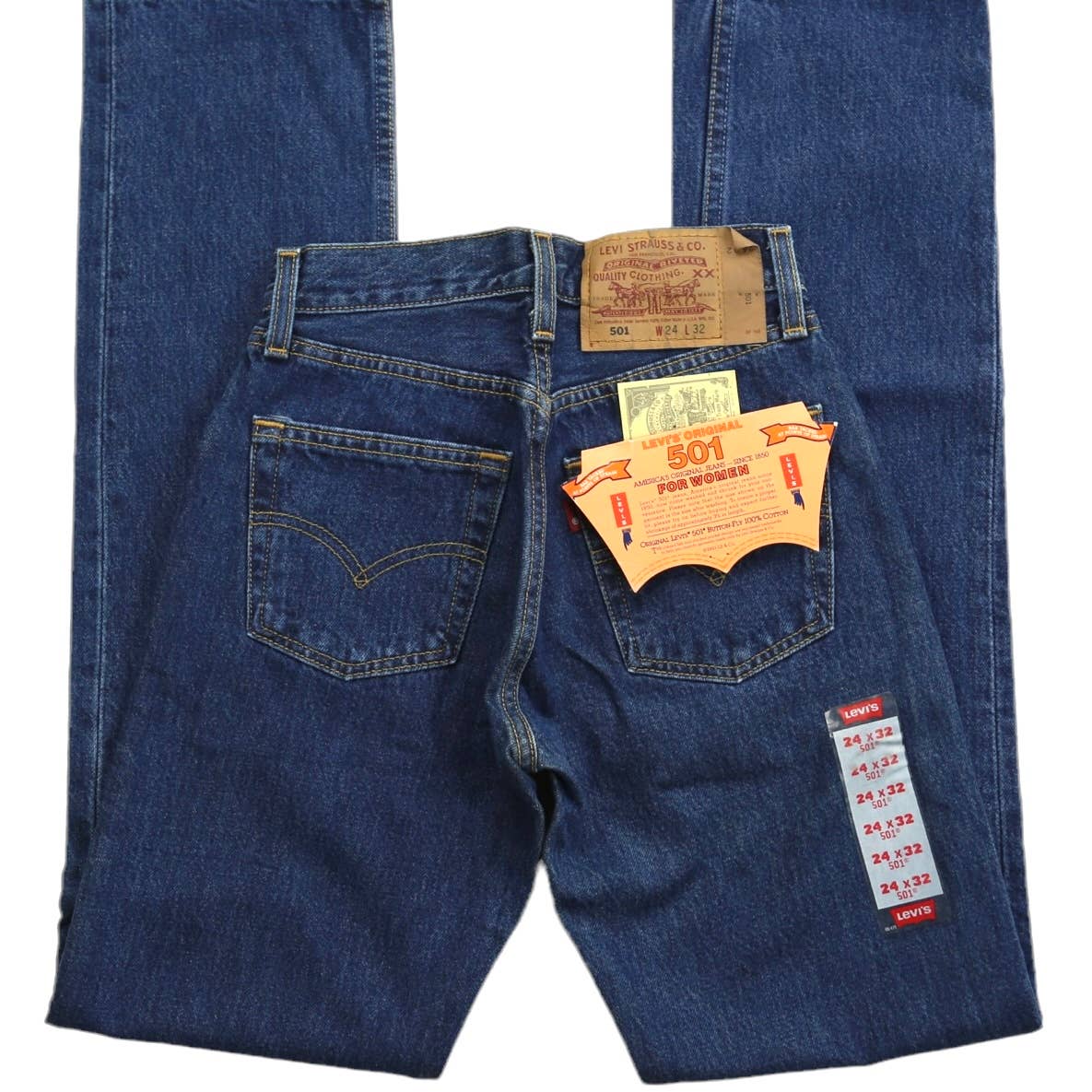 Vintage Levi’s 501 Deadstock Dark Wash Button Fly Jeans.