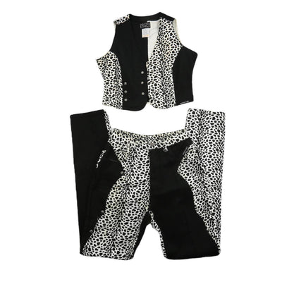 Vintage Western Ethics Black and White Matching Jean and Vest Set