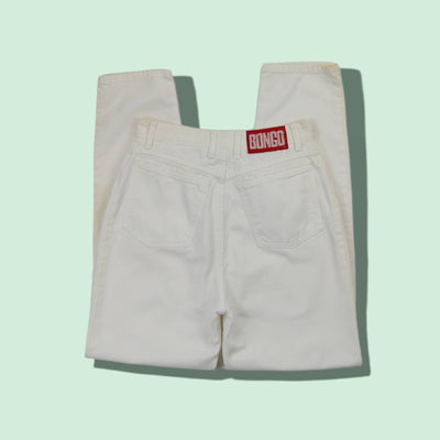 Vintage Bongo White High Rise Slim Fit Jeans 28"/29"