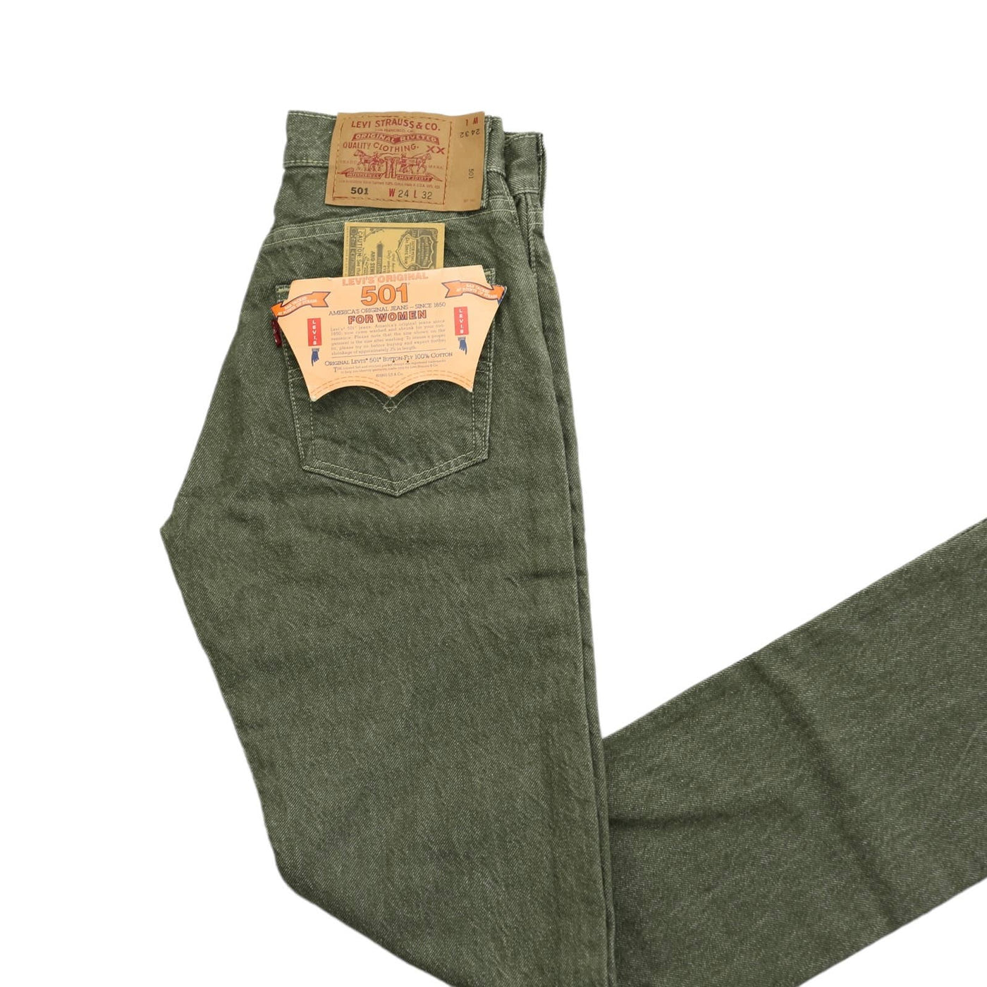 Vintage Levi’s 501 Deadstock Green Button Fly Jeans